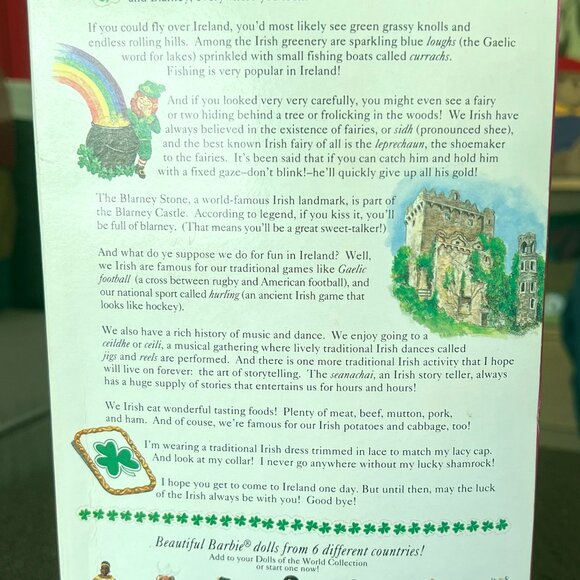 IRISH BARBIE Dolls of the World Special Edition #12998 Mattel Vintage 1994 - NEW - Picture 4 of 6